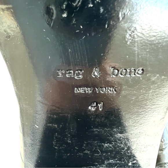 RAG & BONE Walker II Black Croc Embossed Leather Heel Bootie Ankle Boots Sz 41 - Picture 11 of 15